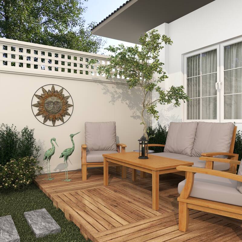 Metal Crane Indoor Outdoor Decorative Garden Sculpture with Coiled U Shaped Feet - Set of 2 Green - Roche River Decor