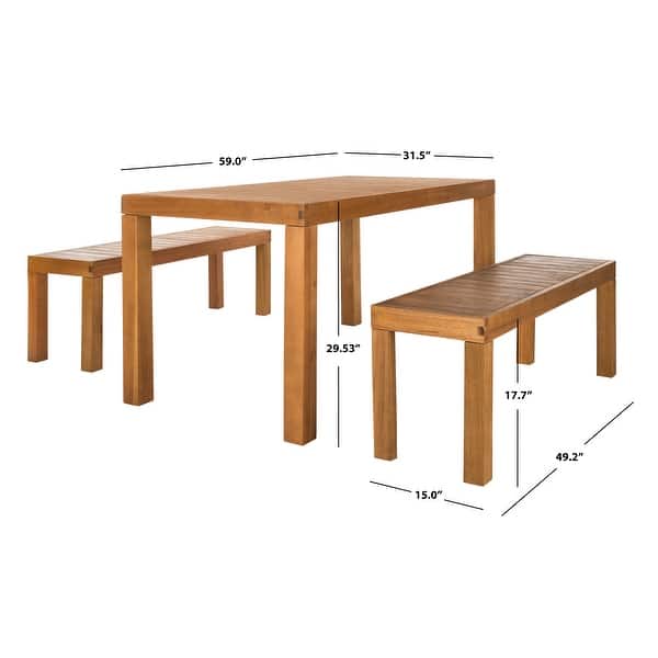 SAFAVIEH Outdoor Living Dario 3-Piece Dining Set - 59"W x 32"D x 30"H