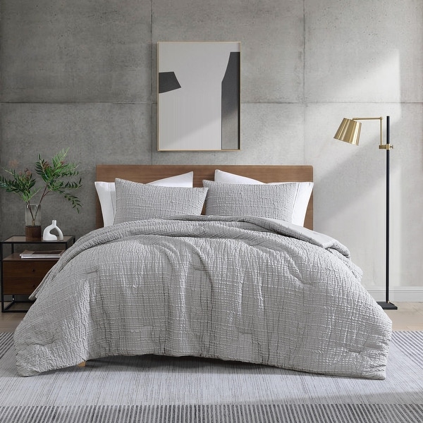 Kenneth Cole Serenity Wavy Lines Reversible Comforter Set