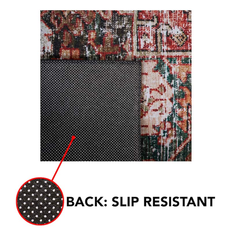 SAFAVIEH Tucson Machine Washable Slip Resistant Gena Oriental Rug