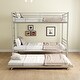 preview thumbnail 1 of 44, Twin over Twin Metal Bunk Bed with Noise-Reducing Guardrail Gray+Silver