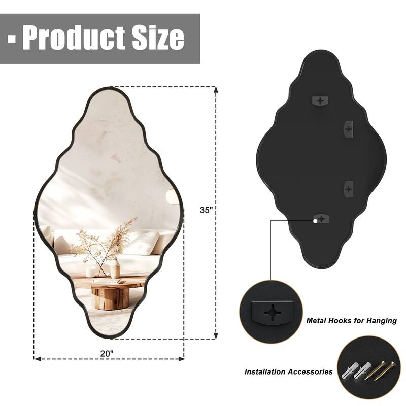 Modern Irregular Aluminum Alloy Framed Decorative Wall Mirror