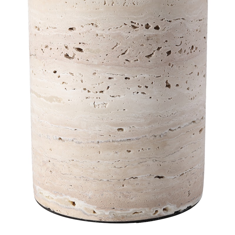 SAFAVIEH Couture Tywin Travertine Table Lamp - 15"W x 15"D x 27"H