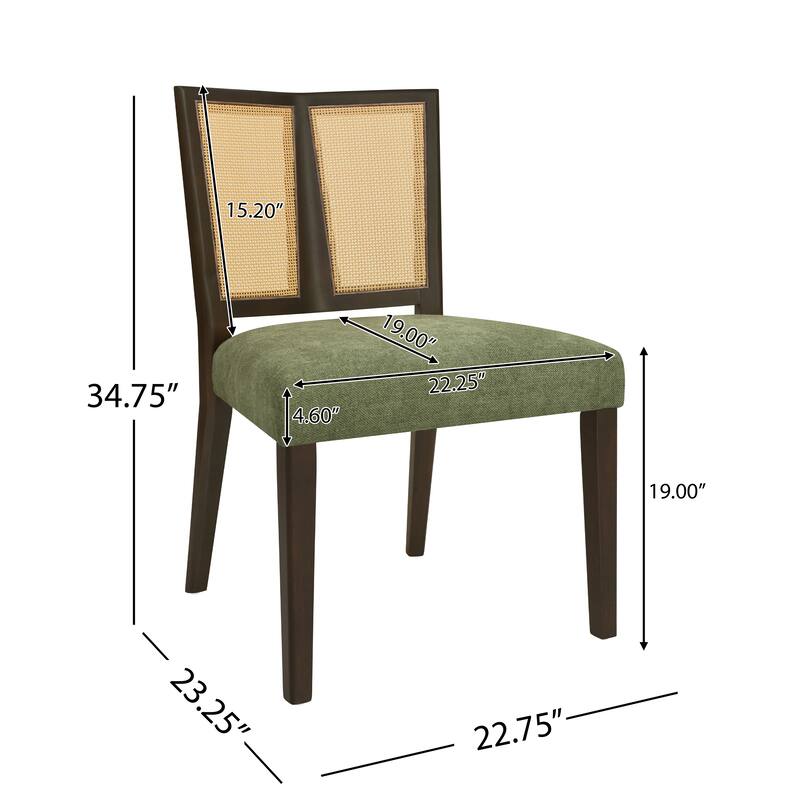 Christopher Knight Home - Oliver Mid-Century Rattan Back Upholstered Dining Chair Set of 2
