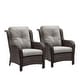 preview thumbnail 78 of 89, Outdoor Wicker High Back Club Chair with Cushions (Set of 2)