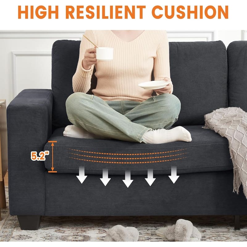 83 Inch Modern 3 Seater Sofa with Deep Seats, Comfortable Cloud Couch for Living Room