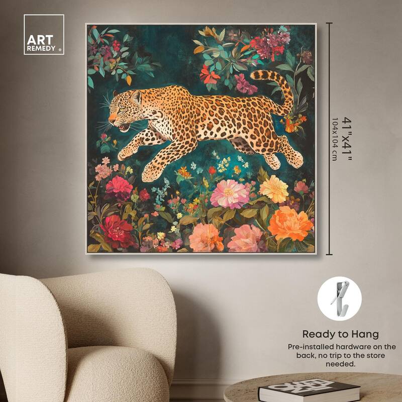 Tigers and Blooms Canvas by Art Remedy