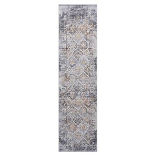 LOOM & LUXE Collection 2X8 Multi/Traditional Non-Shedding Area Rug - 96" D x 26" W x 0.28" H