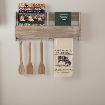 Sawyer Mill Charcoal Cow Muslin Unbleached Natural Tea Towel 19x28 - Tea Towel 28x19