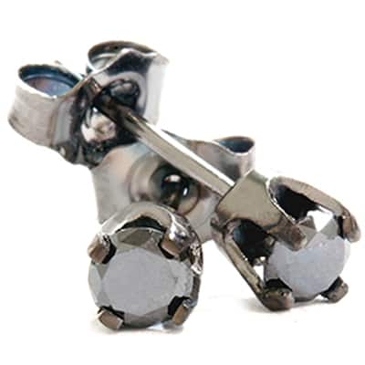 1/3ct Black Diamond Studs White Gold