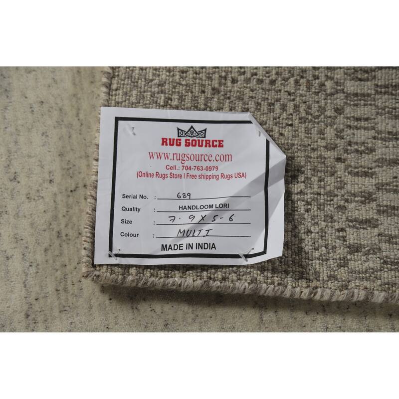 Hand Knotted Oriental 100% Wool Carpet Tribal Tribal Beige & Ivories Gabbeh Area Rug - 7' 9'' X 5' 6''