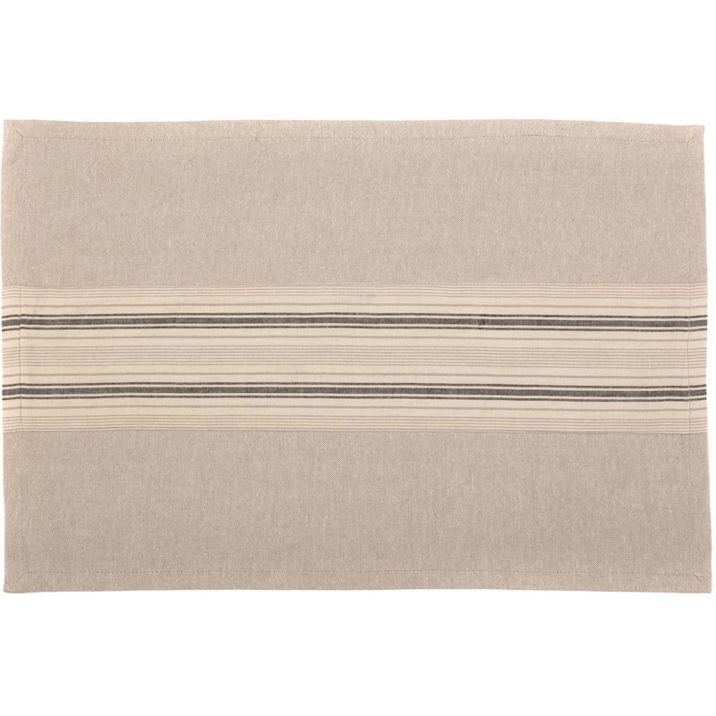 Sawyer Mill Charcoal Stripe Placemat Set of 6 12x18 - Placemat 12x18