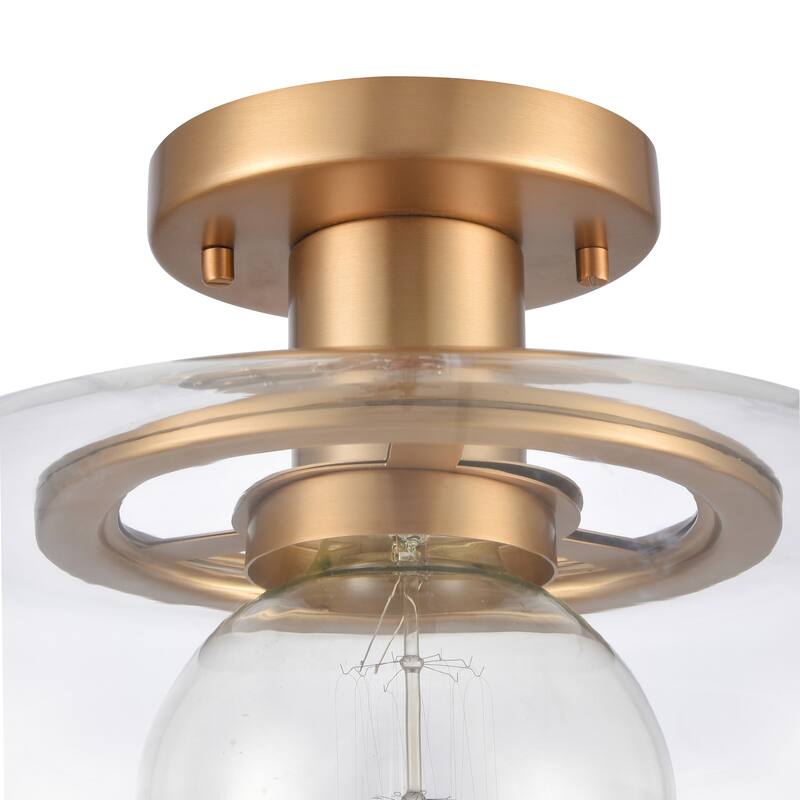Elk Home Clement 13'' Wide 1-Light Semi Flush Mount - Brushed Gold