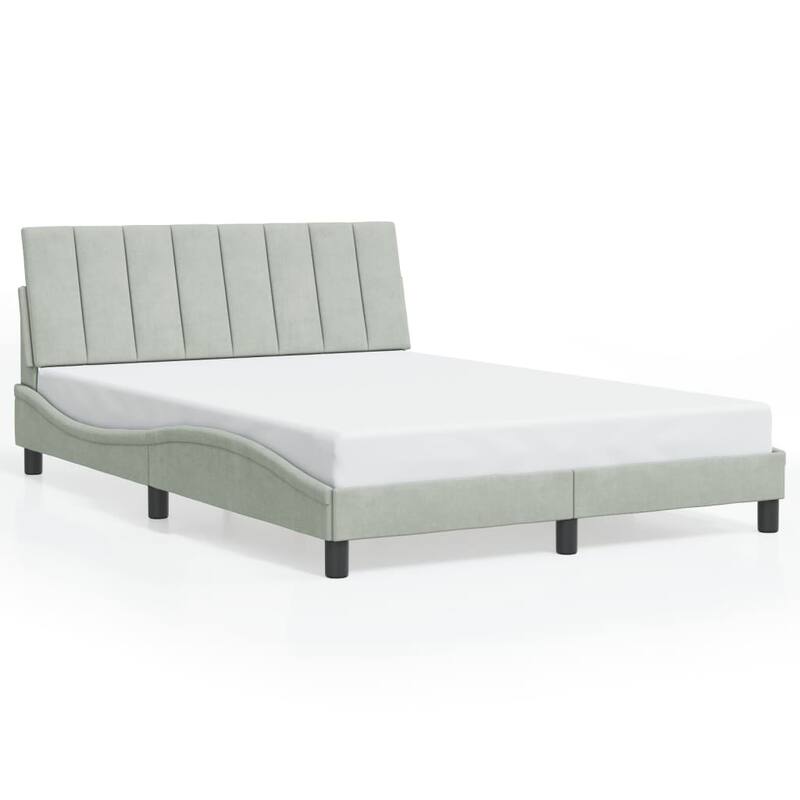 vidaXL Bed Frame with LED Lights Platform Bed Base Bedroom Furniture Velvet