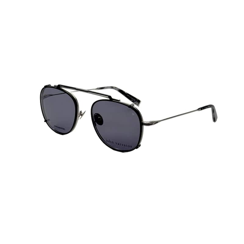 John Varvatos Men's 52mm Black Clip-On Frames V176-520SIL