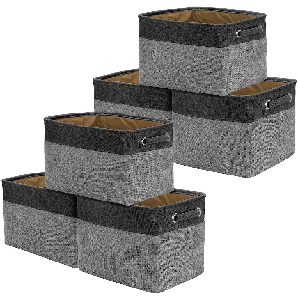 Sorbus Fabric Storage Bins for Shelves 15" Large Sturdy Collapsible Storage Baskets with 2 Handles (6 Pack)