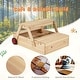 preview thumbnail 9 of 8, Gymax 3-in-1 Wooden Sandbox w/Foldable Umbrella Convertible Picnic