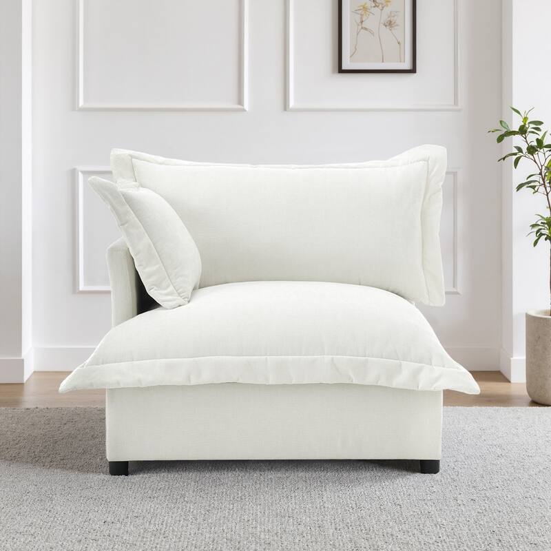 Upholstered Chenille Arm Club Chair Cloud corner cahir