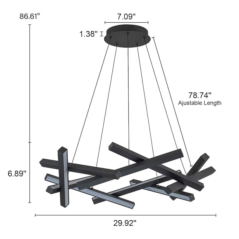 Onato 10-Light Modern Dimmable Integrated LED Chandelier 3000K
