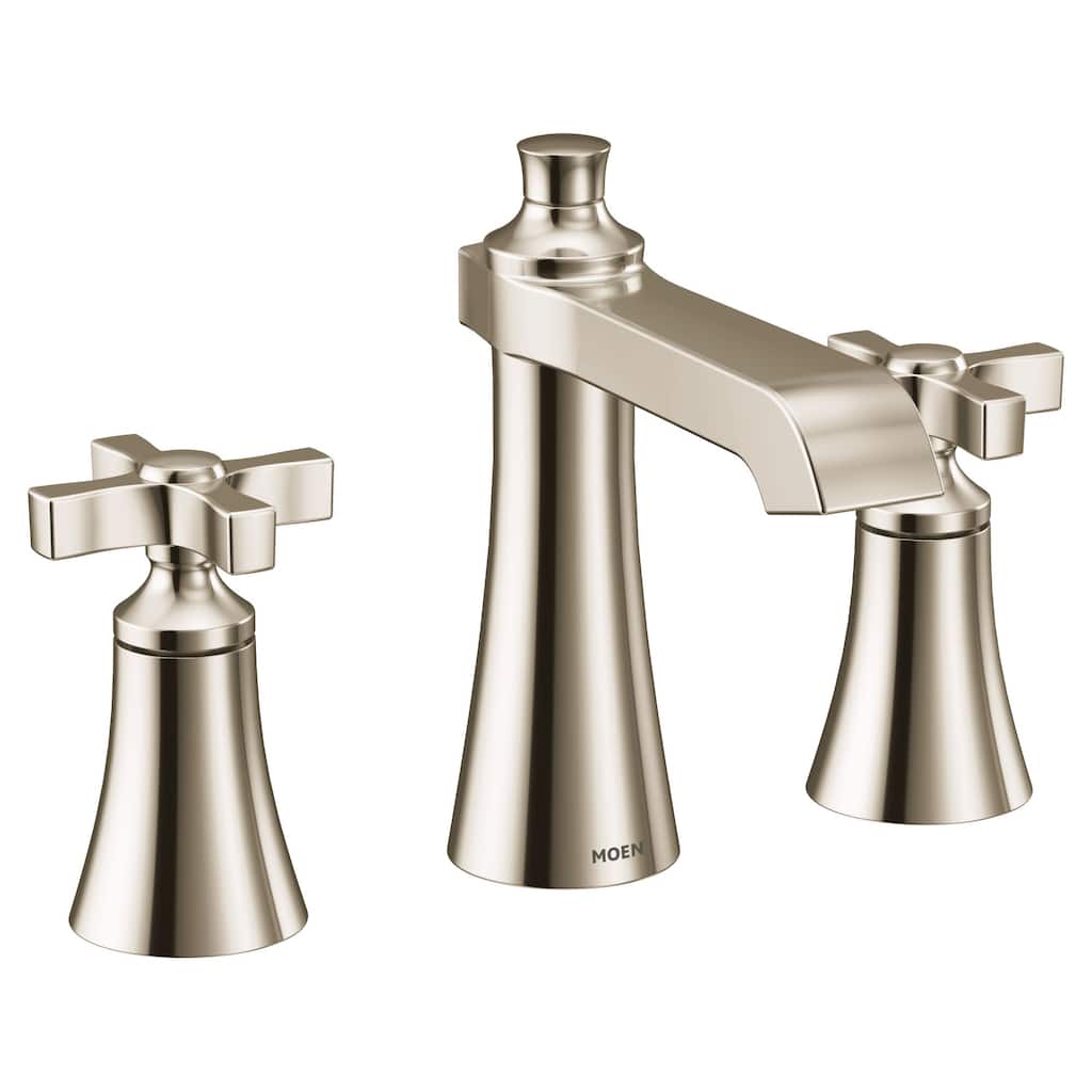 Moen TVS6985 Flara 1.2 GPM Widespread Bathroom Faucet with Pop-Up