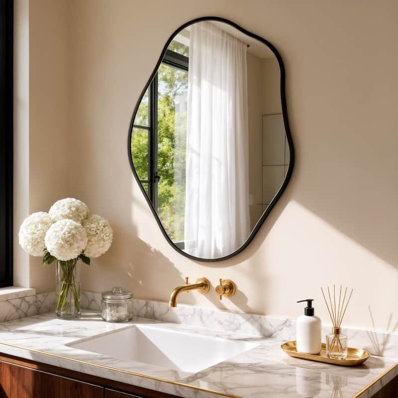 Irregular Mirrors for Wall Asymmetrical Metal Frame Decorative Mirror - 24" x 32"