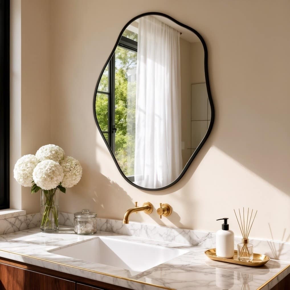 Irregular Mirrors for Wall Asymmetrical Metal Frame Decorative Mirror - 24" x 32"