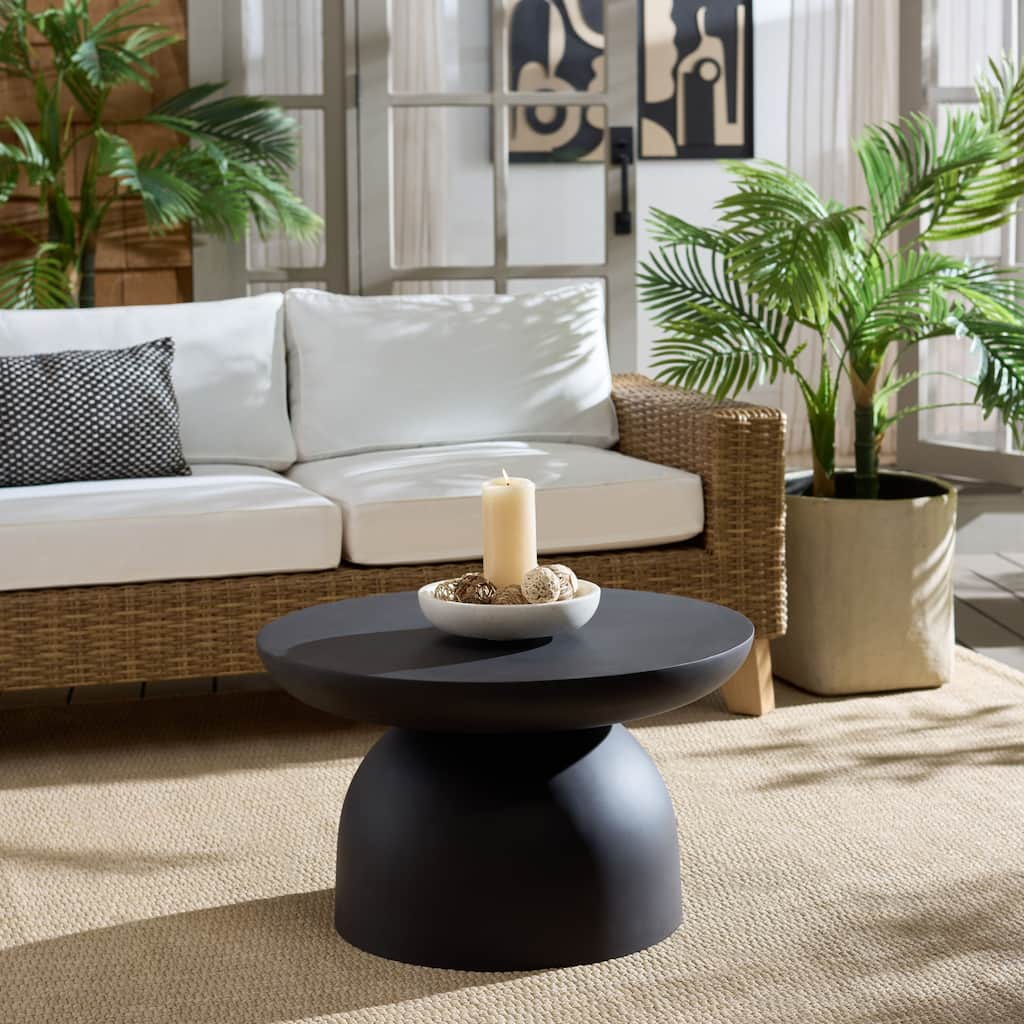 SAFAVIEH Outdoor Patio Furniture Dylan Coffee Table, Modern Table for Indoor and Outdoor Use - 28"W x 28"D x 17"H
