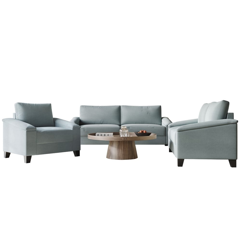 CraftPorch Simple Style Linen Upholstered 3-Piece Living Room Set