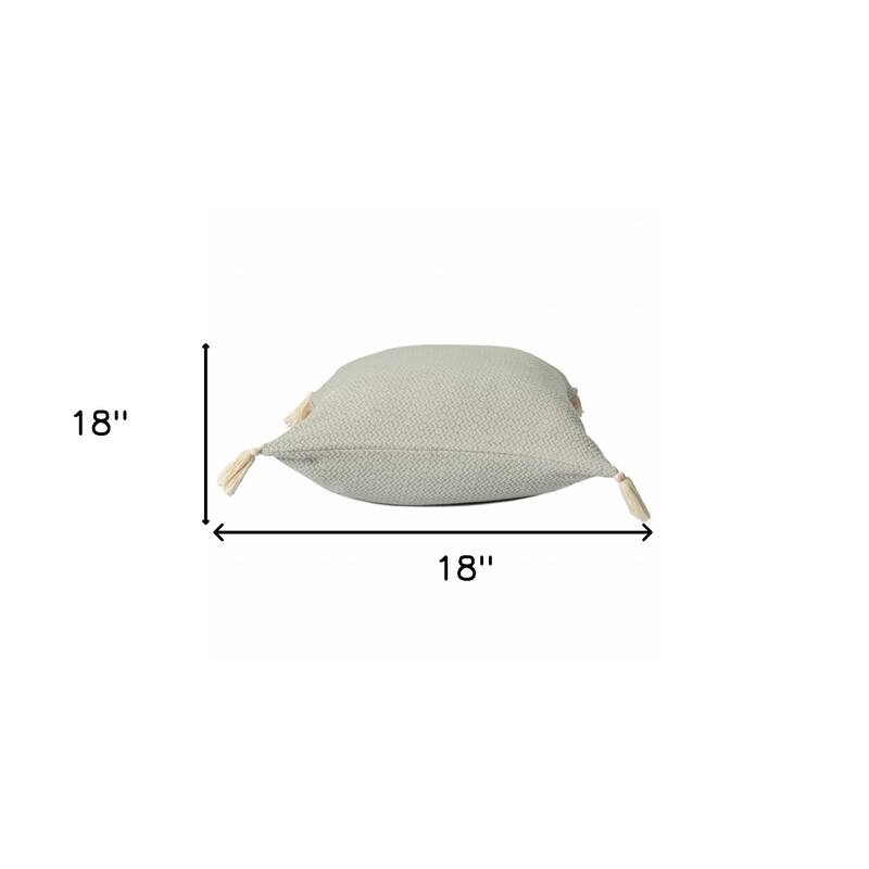 HomeRoots 18" X 18" Light Gray 100% Cotton Geometric Zippered Pillow