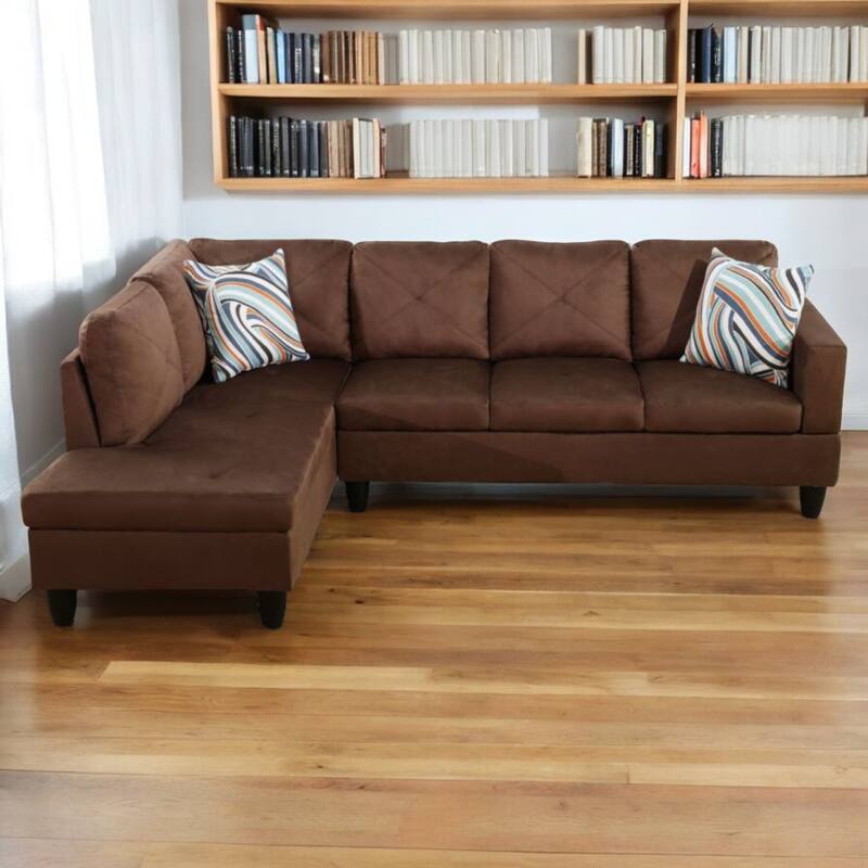KISRAIS 97" Wide 2-Piece Upholstered Sectional Sofa Set for Small Space