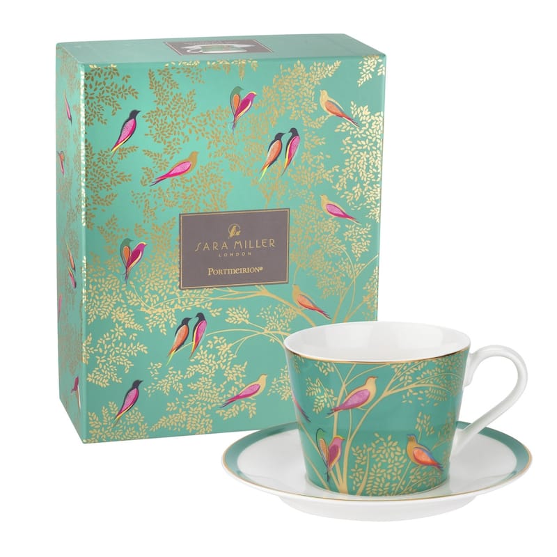 Sara Miller for Portmeirion London Chelsea Teacup and Saucer - 8 oz. - Green