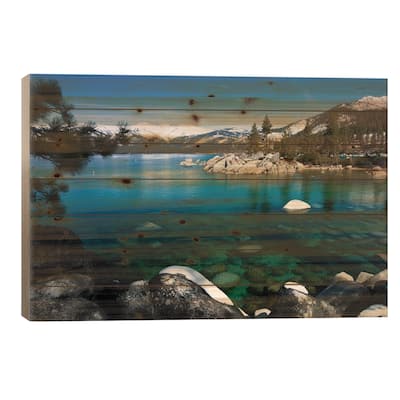 Rocks In A Lake, Lake Tahoe, California, USA V Print On Wood by Panoramic Images - Multi-Color