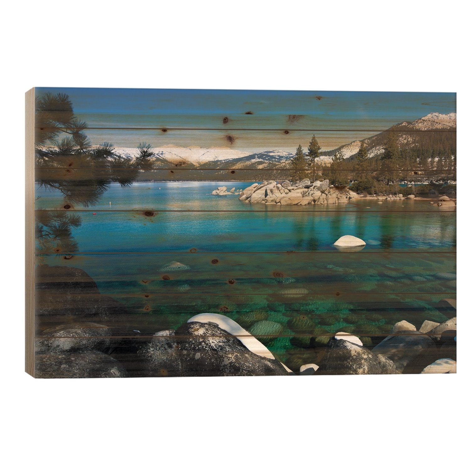 Rocks In A Lake, Lake Tahoe, California, USA V Print On Wood by Panoramic Images - Multi-Color