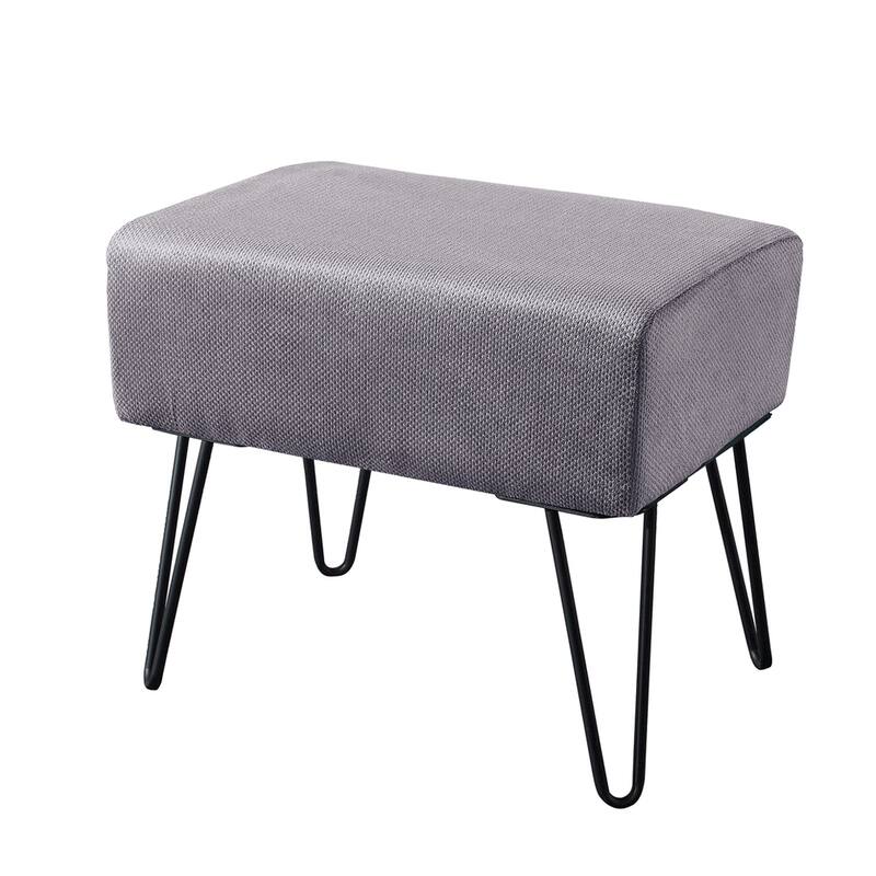 Serenta Milliken Plush Ottoman, 19" x 13" x 17" H