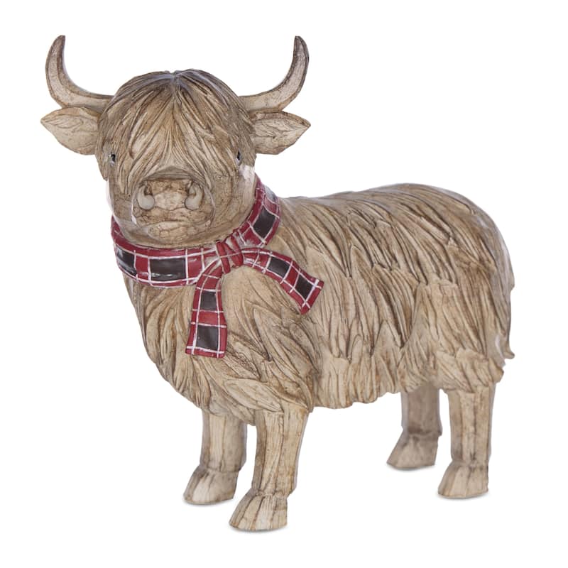 Set of 2 Highland Cow Tabletop Figurines 7.75"
