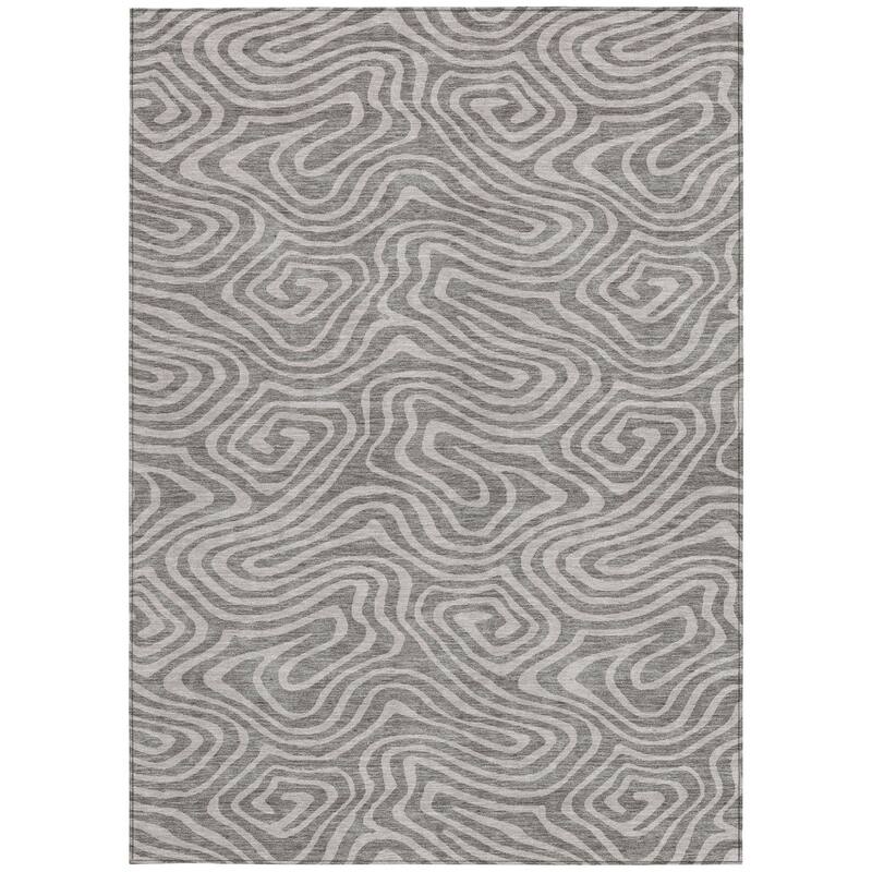 HomeRoots Abstract Transitional Rectangle Outdoor Rug