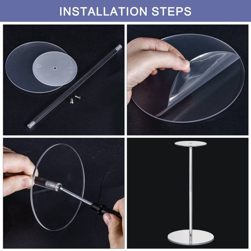 Acrylic Hat Display Stand 4 Pack 15.7 Inch Hat and Wig Rack Riser - Clear