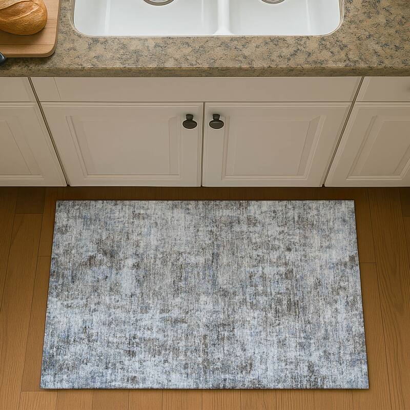 Premium Washable Super Soft Abstract Casual Mayfield Rug - Blue - 1'8" x 2'6"