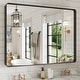 preview thumbnail 35 of 141, Apmir Metal Frame Tempered Glass Bathroom Vanity Mirror for Wall, Cloakroom, Bedroom 48" x 40" - Black
