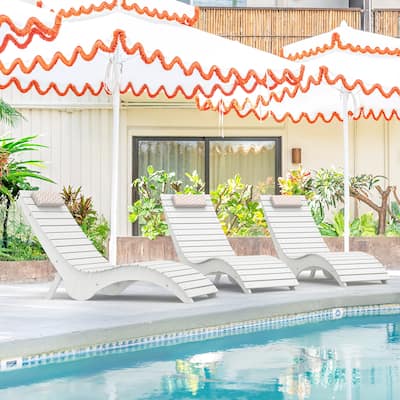 HDPS Water-Resistance Patio Lounge Chair Set of 3