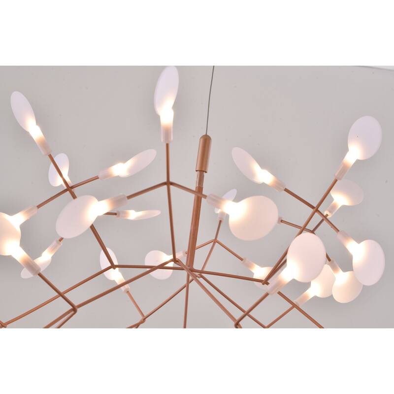 Bohemian Chandelier - Crystal Embellished Hanging Light Fixture - Metal & Acrylic Ceiling Light - Modern Decor - 17.7