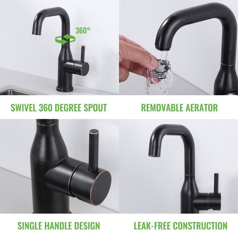 WOWOW Single Handle Bar Faucet With Swivel Spout