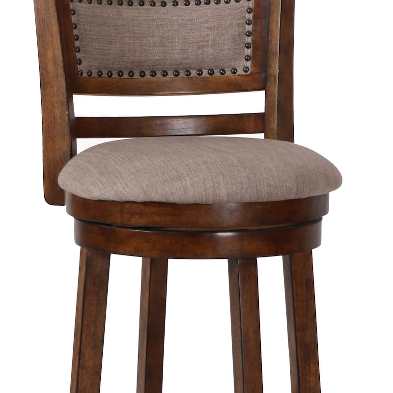 Curved Swivel Barstool with Fabric Padded Seating - 43.63 H x 17.5 W x 17.38 L