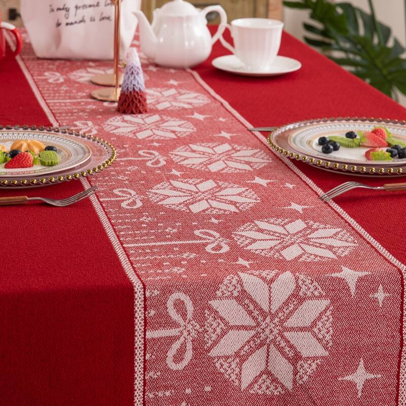 High Quality Washable Rectangle Polyester tablecloths, Wrinkle Resistant Washable Dining Room Table linen for Rectangle Table