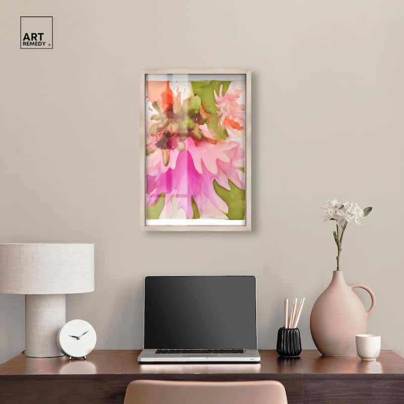 Vibrant Fluidity Floral I Shadowbox by Art Remedy