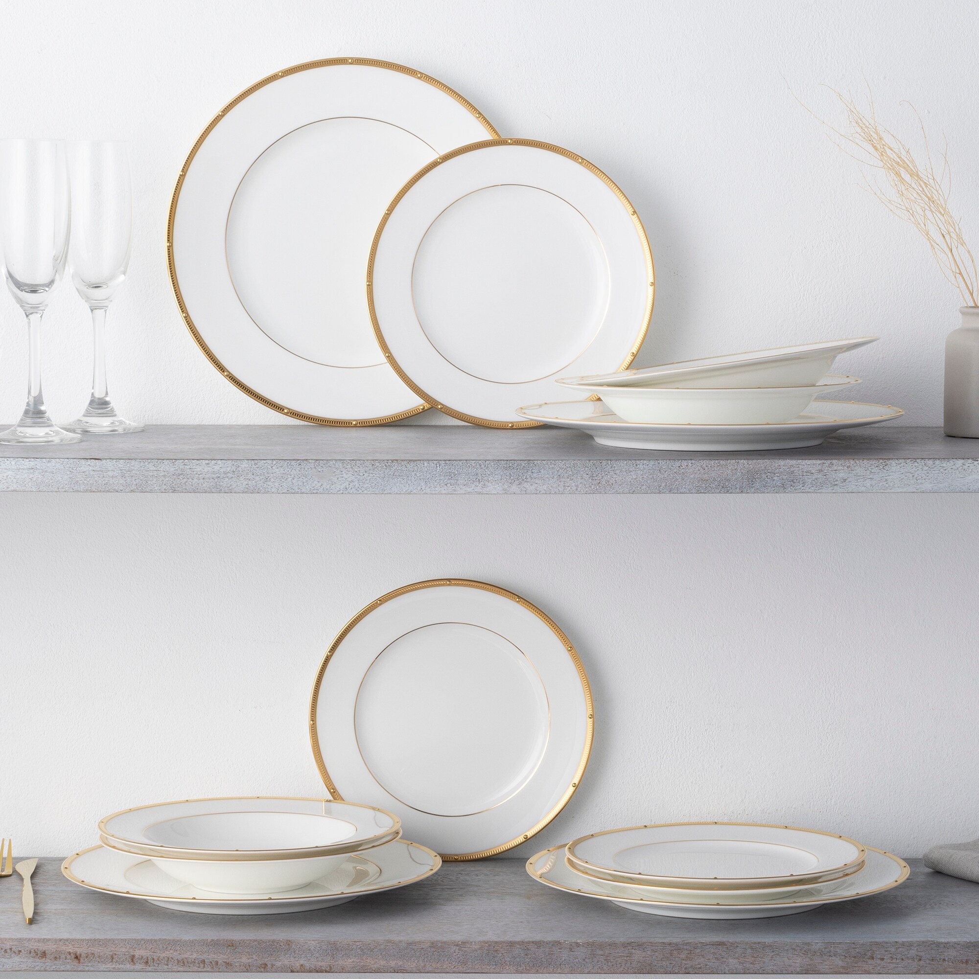 Noritake Rochelle Gold 12-Piece Set, Service for 4 - Bed Bath
