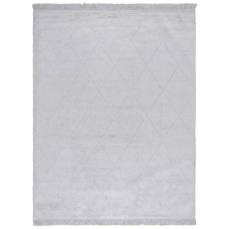 SAFAVIEH Hand-Woven Easy Care Bathilde Modern & Contemporary Cotton - 8' x 10' - Grey - Rectangle
