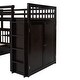 preview thumbnail 7 of 7, Twin-Twin over Full L-Shaped Bunk Bed With Portable Desk, 3 Drawers and Wardrobe, Espresso