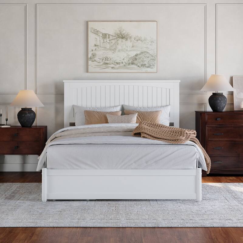 Malta Platform Bed with Panel Footboard and Storage Drawers