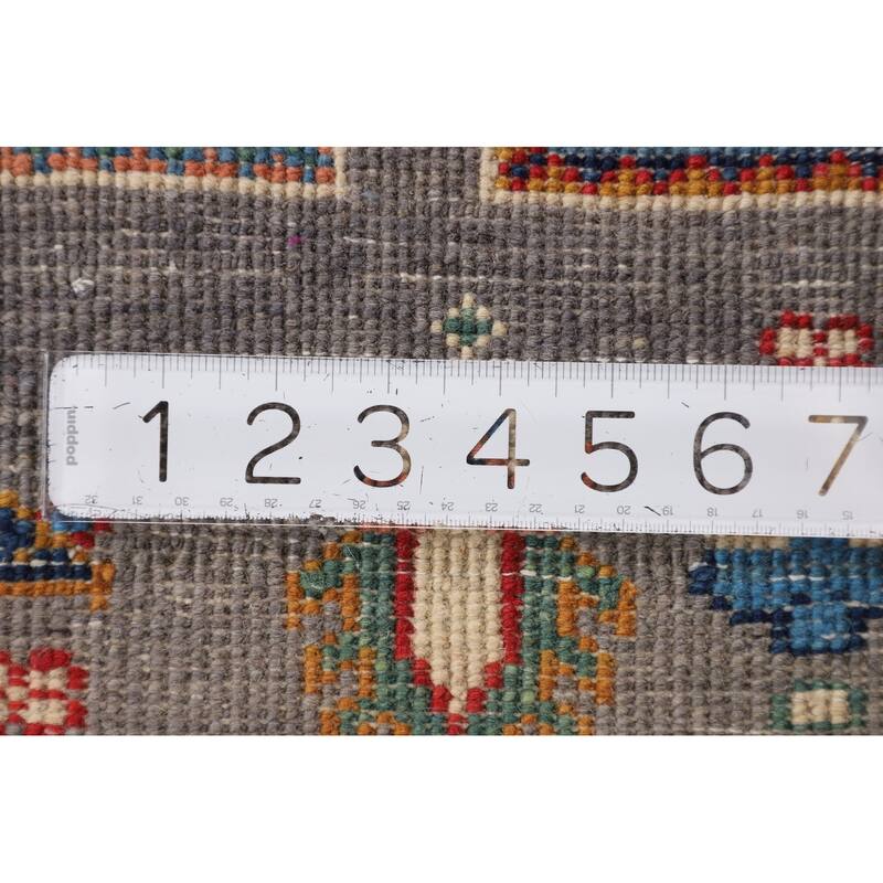 Garden Design Kazak Oriental Accent Rug Handmade Wool Carpet - 3'7" x 4'11"